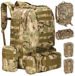 Trizand 45 literes vízálló camo taktikai hátizsák, MOLLE rendszerrel, 3 levehető zsebbel (00008923)