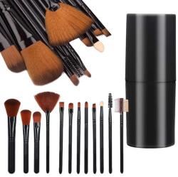  Profi szintetikus sminkecset készlet 12 db-os, tokban, 12-16 cm (24382)