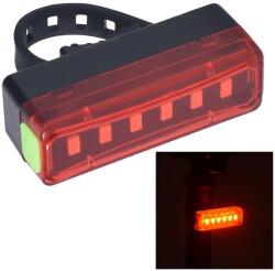 USB-tölthető hátsó kerékpár LED lámpa, piros fény, 4 mód, vízálló (08332)