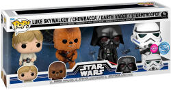  POP pack 4 figura Star Wars Luke Skywalker, Chewbacca, Darth Vader, Rohamosztagos