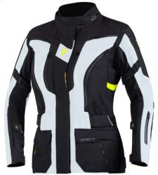 Rebelhorn Hardy II Geacă de motocicletă pentru femei, gri-negru-galben fluo (PRBRH-TJ-HARDY-II-LADY_68)