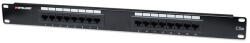 MANHATTAN Patch panel - CAT5e UTP patch panel, 16 portos, 1U, Fekete (513548) - bbmarket