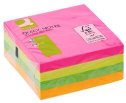 Q-CONNECT Öntapadós Q-CONNECT jegyzettömb 76x76 mm, 400 l, neon