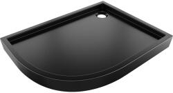Mexen Flow+ aszimmetrikus jobb félköríves zuhanytálca 90 x 80 cm, fekete matt - 46Q708090RH (46Q708090RH)