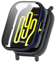 Xiaomi Redmi Watch 5 Lite, Műanyag védőkeret, kijelzővédő üveggel, közepesen ütésálló, szíj nélkül, sötétkék