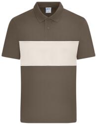 James & Nicholson (Daiber) Kontrasztcsíkos galléros póló 8050 - Muddy brown / homokkő | S (8050-1782974173)