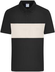 James & Nicholson (Daiber) Kontrasztcsíkos galléros póló 8050 - Fekete / homokkő | 3XL (8050-1782974162)