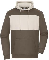 James & Nicholson (Daiber) Kapucnis pulóver kontrasztcsíkkal 8051 - Muddy brown / homokkő | 2XS (8051-1782974093)