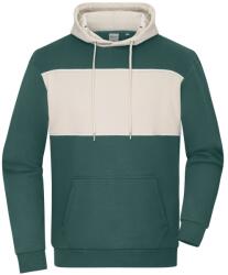 James & Nicholson (Daiber) Kapucnis pulóver kontrasztcsíkkal 8051 - Füstzöld / homokkő | L (8051-1782974105)