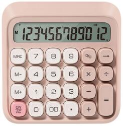 Deli Asztali számológép nagy nyomógombos, 12 digites, rózsaszín 133x130x27mm (DEM36P)
