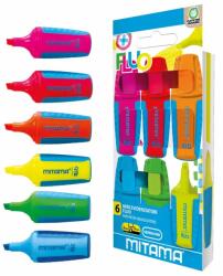  Set mini textmarkere Mitama, culori Fluo, 6 bucati (MI062854)