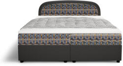 Expedo BARIKO kárpitozott ágy - szürke/kék / 180x200 / felső matraccal (230907i)