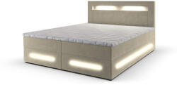Expedo MINOR kárpitozott boxspring ágy + fedőmatrac - Krém / 160x200 (230511)