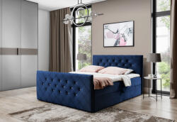 Expedo MATRAGI kárpitozott boxspring ágy + fedőmatrac - kék / 140x200 (227380)