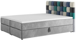 Expedo APPLE boxspring kárpitozott ágy - itaka 14/modrá / 180x200 / felső matraccal (128973i)