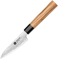 XINZUO PM8O cuțit de decojit de 4 inch Lemn de măslin+Corn de bivol negru 67 Straturi Damasc