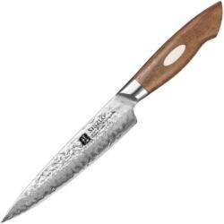 XINZUO B46W cuțit utilitar de 7 inch lemn de nuc 67 straturi oțel Damasc AUS 10