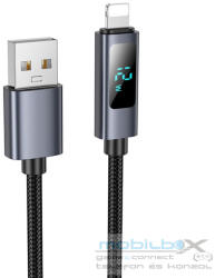 Cable USB A to Lightning Hoco 2, 4A with display 1 m X112 black