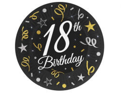  Happy Birthday 18 B&C papírtányér 6 db-os 18 cm