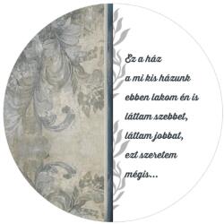  Nyomtatott fa tábla koszorú közép - Ez a ház 14, 8cm - kosarbolt