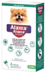FYPRYST Ataxxa 200 mg/40 mg, antiparazitar extern pentru caini de talie foarte mica (0-4 kg), 1 pipeta