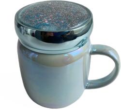 Cyrax Cana din ceramica cu capac, 360ml, Bleumarin perlat (CanaCapacCeramicaA12683BleuPerlat)