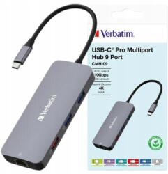 Verbatim Hub Usb-c Adapter Hdmi 3X Usb-a Sd Microsd Ethernet Alumínium (32152)