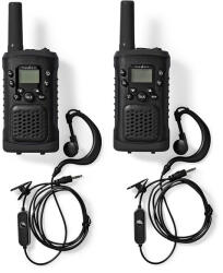 Nedis WLTK0610BK Walkie-Talkie készlet, 2 kézibeszélő 6 km-ig, 8 csatorna, 38 alcsatorna, 61 DCS kód, PTT/ VOX, LED lámp (WLTK0610BK) - mulan