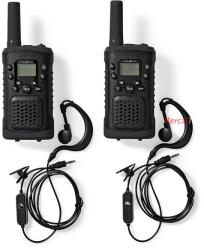 Nedis WLTK0610BK Walkie-Talkie készlet, 2 kézibeszélő 6 km-ig, 8 csatorna, 38 alcsatorna, 61 DCS kód, PTT/ VOX, LED lámp (WLTK0610BK) - berczitech