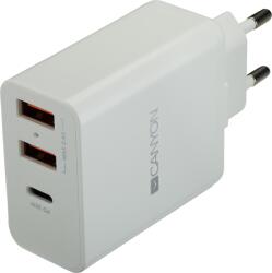 CANYON Hálózati MultixUSB Töltő - 2xUSB-A, USB-C/PD (CNE-CHA08W)