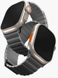 Uniq Revix Premium Apple Watch S4-S9 Szilikon Szíj - 42/44/45/49 mm, Fekete/Szürke (UNIQ-45MM-REVPCHRAGRY)