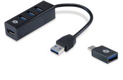 Conceptronic Hub -BIES04B USB 3.0 Hub - 4 Port + USB-C Adapter (HUBBIES04B)