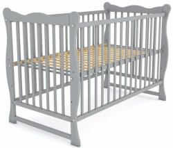 Kidizi Patut din lemn masiv 120x60 cm Kidizi Isla gri, reglabil pe 3 nivele, certificat EN71 (5949221103334)