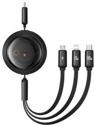 Baseus Gyorstöltő kábel 3in1 Baseus Free2Draw USB-C - USB-C/Lightning/Micro 100W, 1, 1m (fekete)