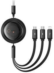 Baseus Gyorstöltő kábel 3in1 Baseus Free2Draw, USB - micro USB+USB-C+Lightning, 3.5A, 1.1m (fekete)