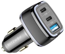 BlitzWolf BW-BC4 3 portos USB PD autós töltő, 115W - kontaktor