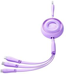 JOYROOM 3in1 Joyroom Colorful USB to USB-C/Lightning/Micro USB cable 3.5A, 1m (purple)