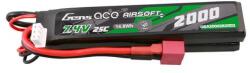 Gens ace 25C 2000mAh 2S2P 7.4V Saddle Airsoft Gun Lipo Battery with Mini Deans(T) Plug (GEA20002S25D2) - kontaktor