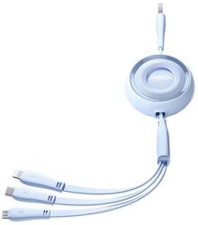 JOYROOM 3in1 Joyroom színes USB USB-C/Lightning/Mikro USB kábel 3.5A, 1m (kék)