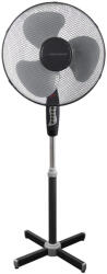  Álló ventilátor - 40 cm átmérő, 3 sebességfokozat, forgatható fej (50 W), fekete /szürke