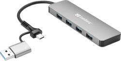 Sandberg USB-C/A to 4xUSB 3.0 Hub (136-63) - ipon