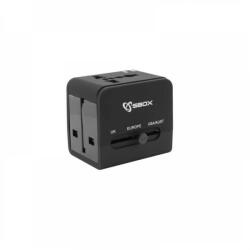 SBOX TA-23 Utazó adapter 2x USB (TA-23)
