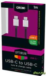 Grixx USB 3.1 Type C Összekötő Fekete 1m GROCACCUSFBK01 (GROCACCUSFBK01)