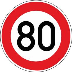  Indicator limita 80km/h, 600mm, folie RA2 [4251783606262] (4251783606262)