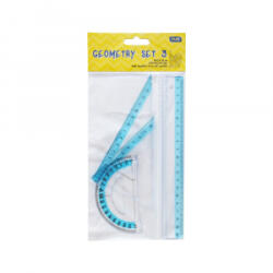 Educa Vonalzókészlet, 20 cm egyenes vonalzó, szögmérő, 45°, 10 cm-es és 60°, 14 cm-es háromszög vonalzó, 4 db/bliszter (C-3121)