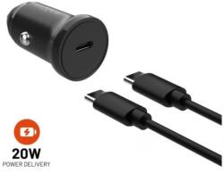 FIXED Autós töltő 1xUSB-C 20W 1m USB-C kábel fekete (FIXCC20N-CC-BK)
