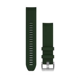 Garmin Marq óraszíj 22mm fenyőzöld szilikon ezüst színű csat (QuickFit) (010-13008-01)