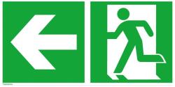  Indicator de evacuare din aluminiu 300x150mm iesire de urgenta pe stanga, sageata stanga, fotoluminiscent [4044589129710] (4044589129710)