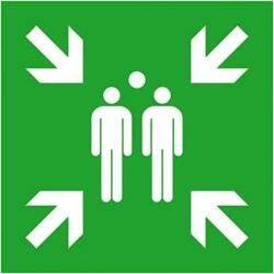  Indicator de evacuare din aluminiu 600x600mm punct de colectare, fotoluminiscent [4044589368348] (4044589368348)