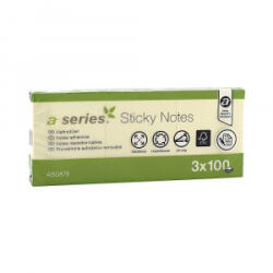A-series Jegyzettömb öntapadó, 40x50mm 3x100lap sárga (5655-20-PK6-A-B) (5655-20-PK6-A-B)